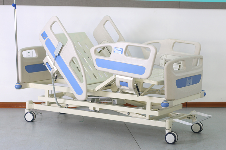 Cinco Funciones Eléctricas Rueda De Control Central Cuatro Pequeñas Barreras Cama De Hospital