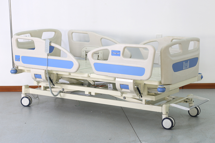 Cinco Funciones Eléctricas Rueda De Control Central Cuatro Pequeñas Barreras Cama De Hospital
