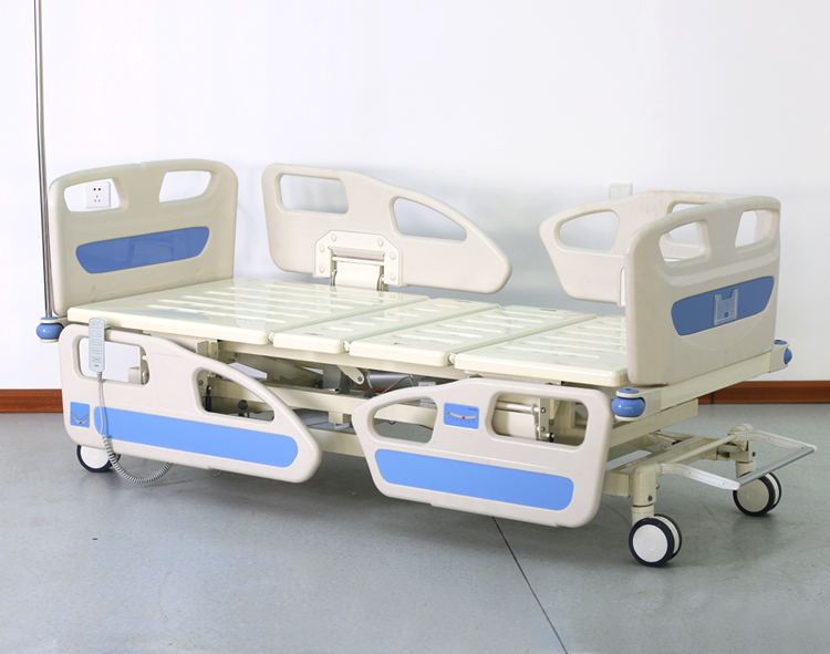 Cinco Funciones Eléctricas Rueda De Control Central Cuatro Pequeñas Barreras Cama De Hospital