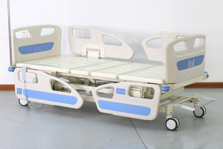 Cinco Funciones Eléctricas Rueda De Control Central Cuatro Pequeñas Barreras Cama De Hospital
